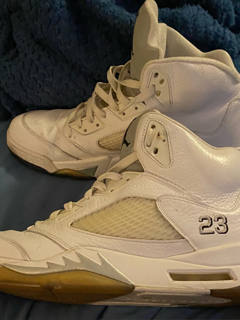 Jordan 5 Retro White Metallic size 14